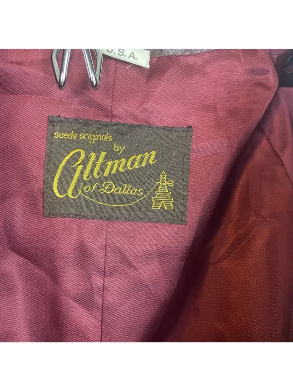 1960s Altman of Dallas Maroon Leather Western Duster Coat – Size 12 - Picture 3 of 3